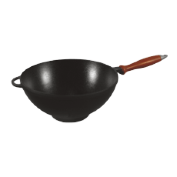 Кастрюля WOK с деревянной ручкой с матовым покрытием