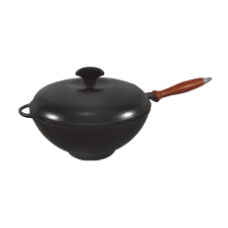 Кастрюля WOK с деревянной ручкой и крышкой с матовым покрытием